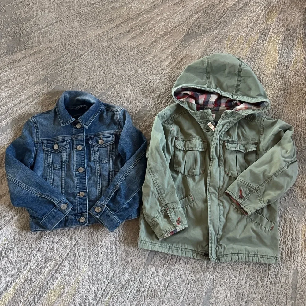 Gap denim Jean jacket genuine kids green utility jacket  barn coat 5